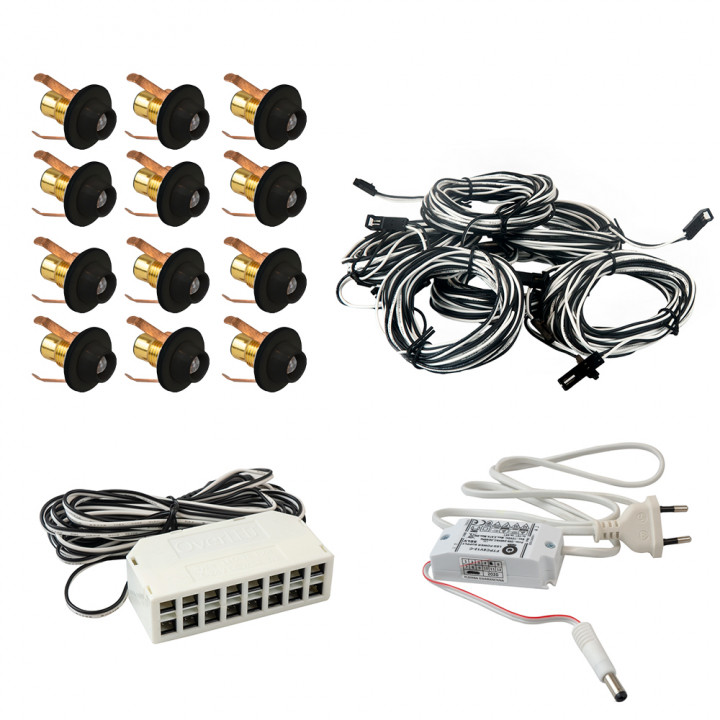 Oświetlenie sauny Led Lite 12, czarne