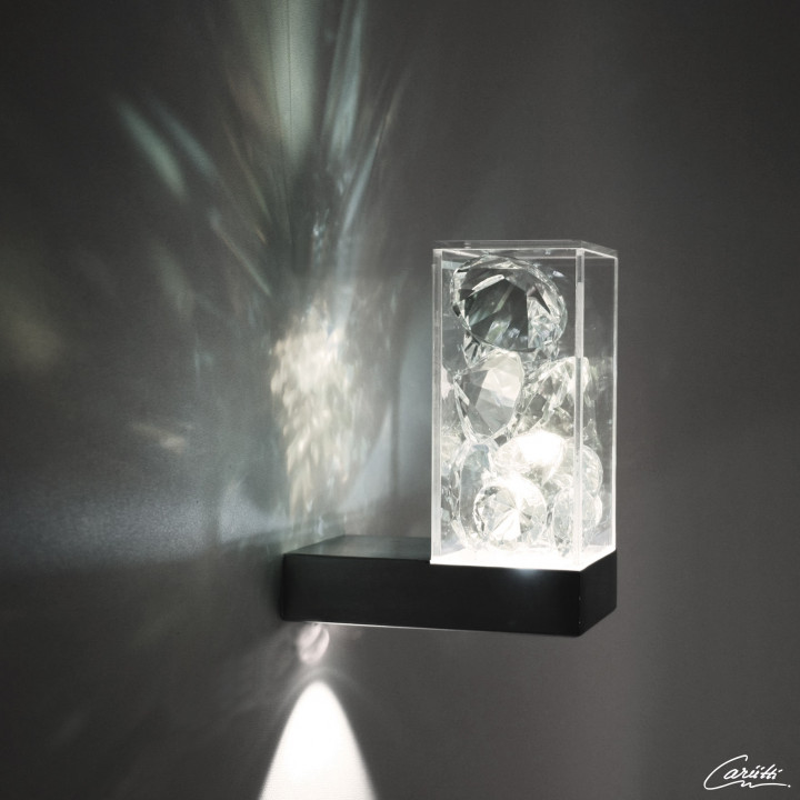 CARIITTI Toive LED przezroczysta lampa z kryształkami