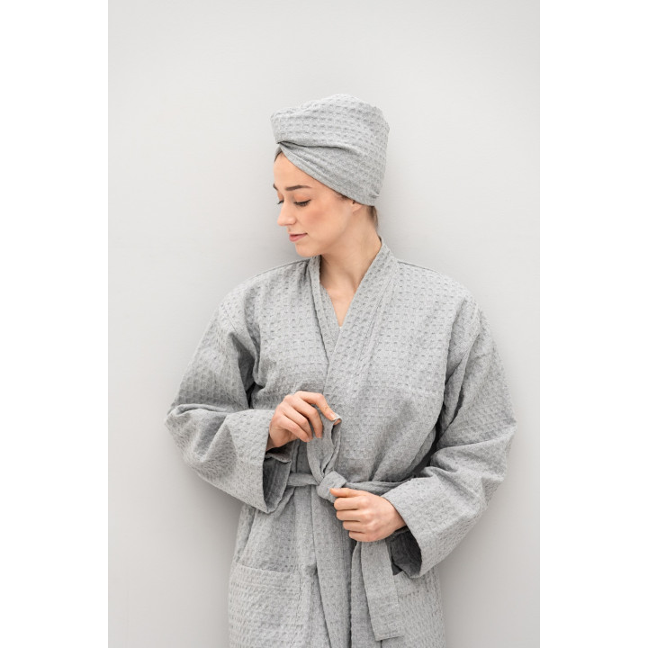 Szlafrok, L / XL, Jasnoszary