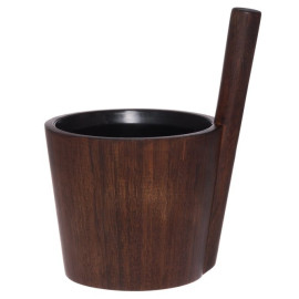 Wiadro do sauny Rento Dark Bamboo z czarnym wkładem, 5 l 