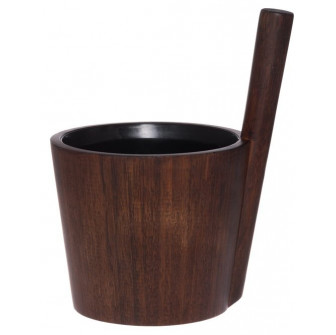 Wiadro do sauny Rento Dark Bamboo z czarnym wkładem, 5 l