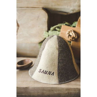Czapka do sauny - SAUNA, w paski