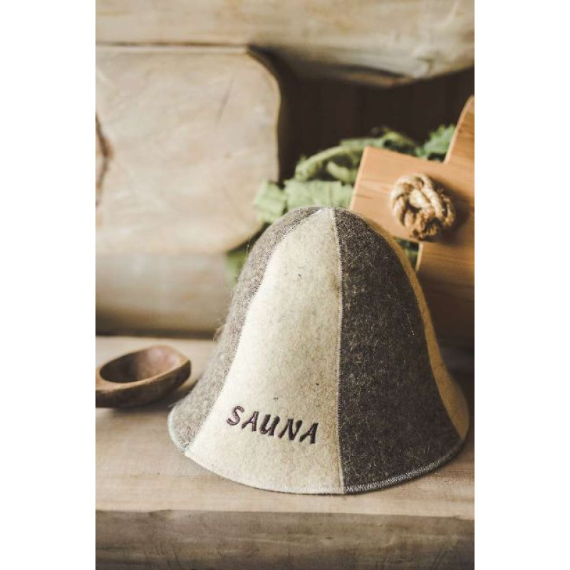 Czapka do sauny - SAUNA, w paski