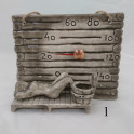 Ceramiczny termometr do sauny - mała beczka na zapachy - 1