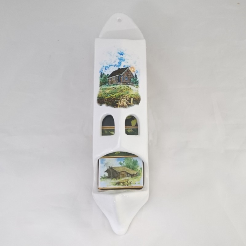 Ceramiczny stojak na zapałki z 5 pudełkami zapałek