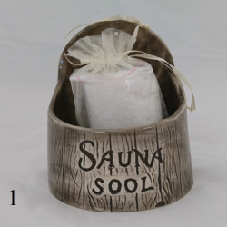 Pojemnik na sól do sauny ceramiczny - ciemny 250 ml  Pojemnik na sól do sauny ceramiczny - ciemny 250 ml