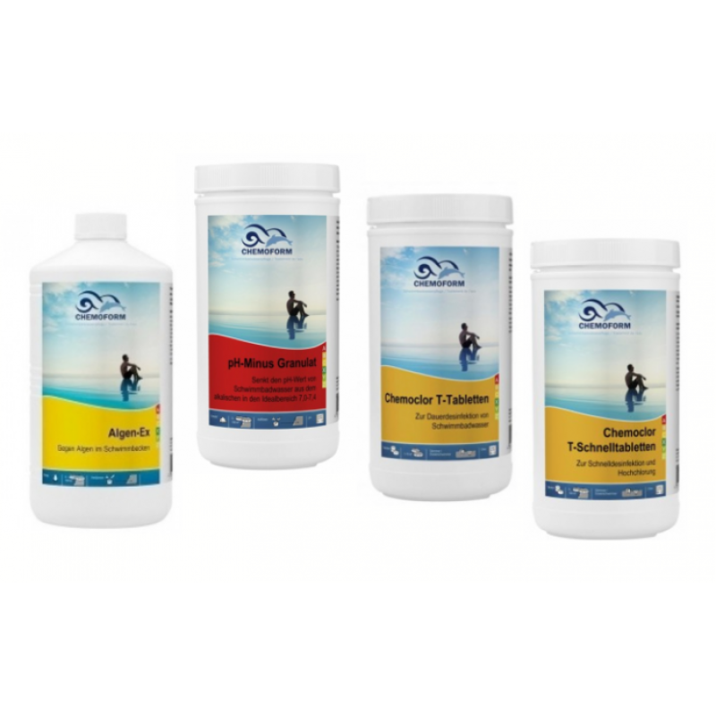 Zestaw chemiczny CHEMOFORM do basenów z filtrem papierowym, mały Zestaw chemiczny CHEMOFORM do basenów z filtrem papierowym, mały