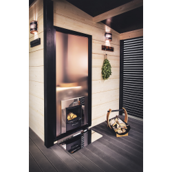 Ściana szklana HARVIA Duo 9 x 21, łącznie z ramą, aluminium czarne 