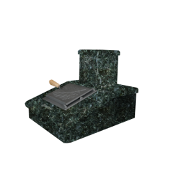 Wykończenie komina kamiennego, ciemny Serpentine, 290 mm 