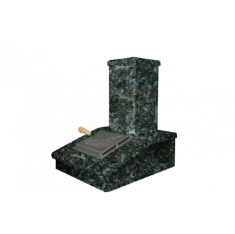 Wykończenie komina kamiennego, ciemny Serpentine, 540 mm