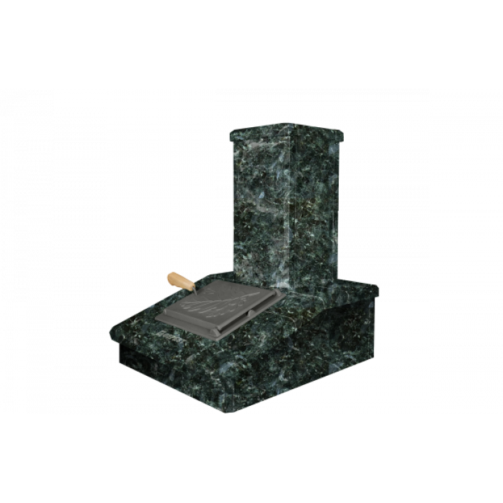 Wykończenie komina kamiennego, ciemny Serpentine, 540 mm