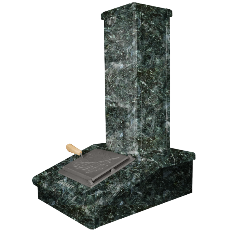 Wykończenie komina kamiennego, ciemny Serpentine, 790 mm