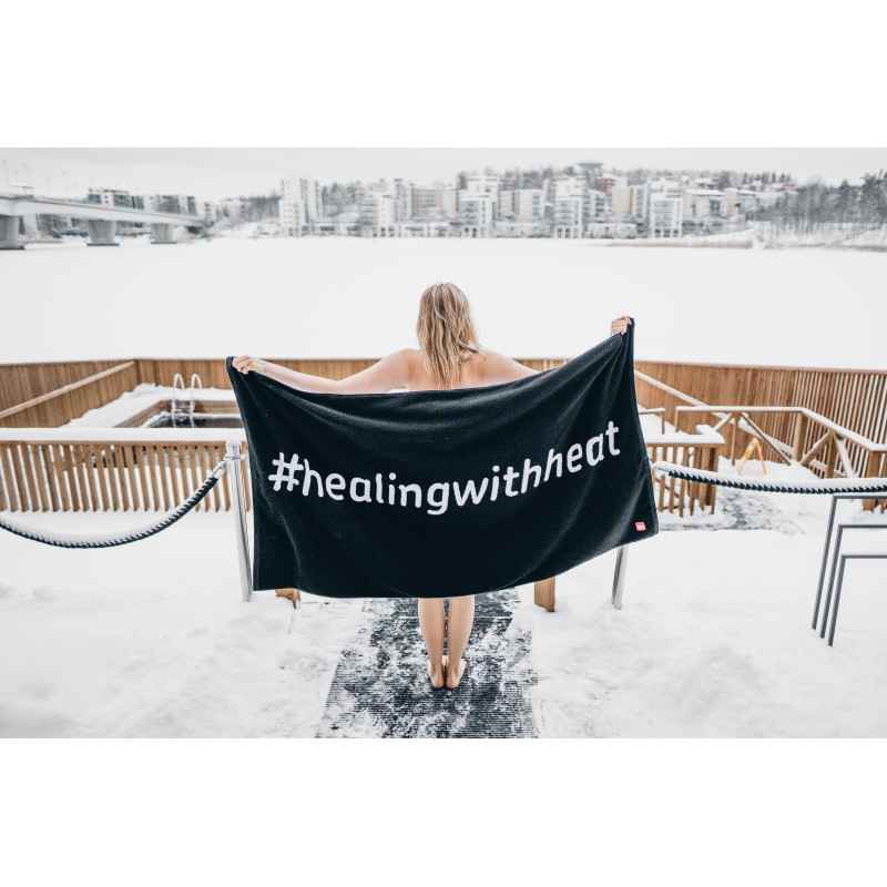 Ręcznik do sauny HARVIA, 90 x 170 cm, czarny