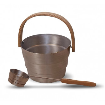 Zestaw wiader i chochli SAUNIA PYORRE 6 l, aluminium