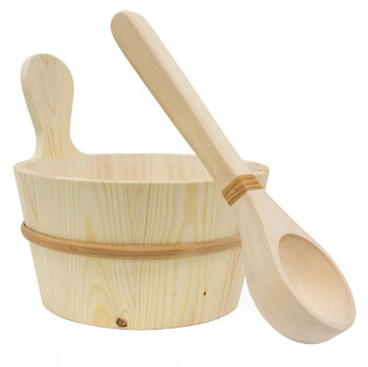 SAWO wiadro drewniane 4 l i chochla 36 cm, sosna