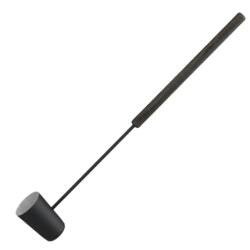 Czarna chochla do sauny, długa rączka 