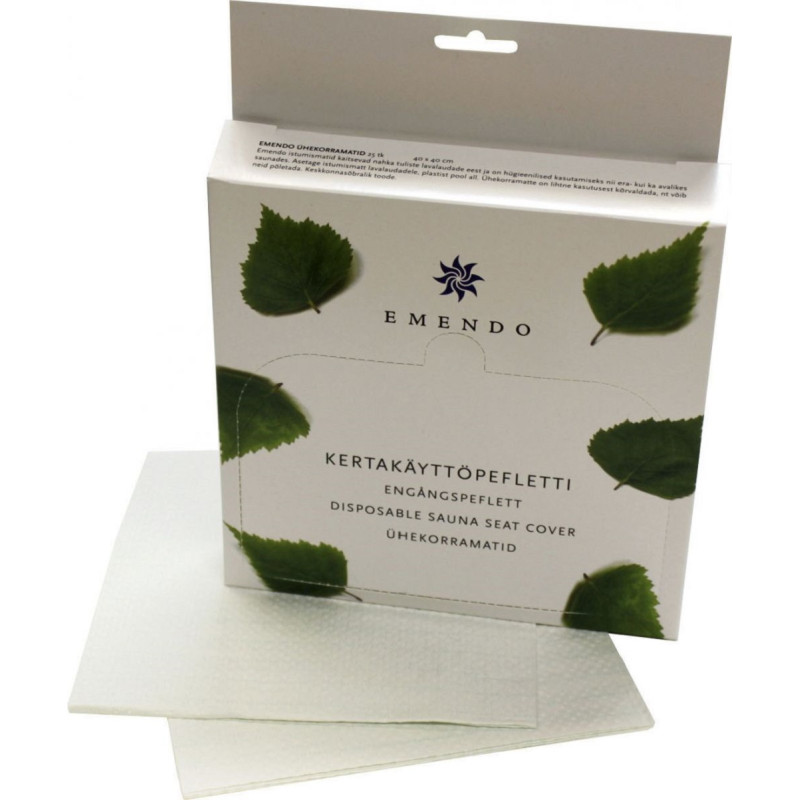 Jednorazowe podkładki do siedzenia w saunie EMENDO, 25 szt.