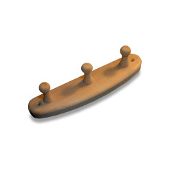 Wieszak z drewna olchowego z 3 haczykami 