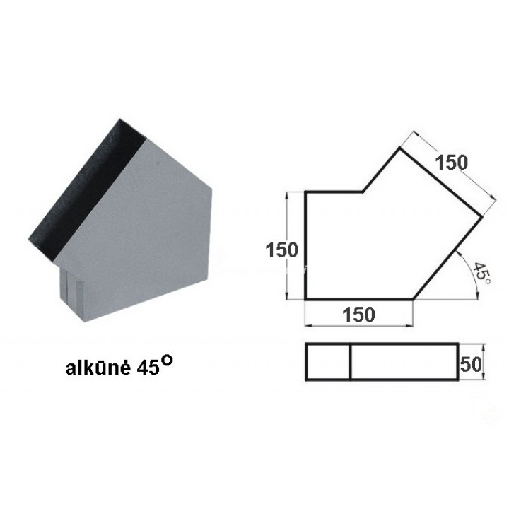 Łokieć płaski 5F15 / 45