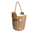 Dębowe wiadro do sauny z uchwytem linowym, 12 l - 1