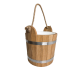 Dębowe wiadro do sauny z uchwytem linowym, 12 l