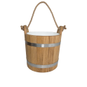 Dębowe wiadro do sauny z uchwytem linowym, 12 l - 0