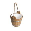 Dębowe wiadro do sauny z uchwytem linowym, 12 l - 2