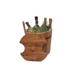 Wiaderko drewniane na trzepaczki, dąb, 12l 