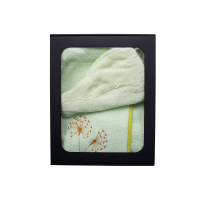 Zestaw prezentowy w pudełku prezentowym dla NIEJ. Damski czepek do sauny i fartuch JASNOZIELONY