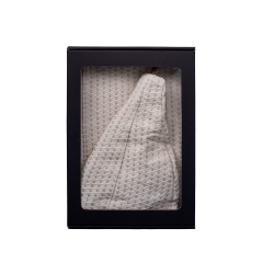 Zestaw prezentowy w pudełku prezentowym dla NIEGO. Męski kapelusz do sauny i fartuch - LNIANY 