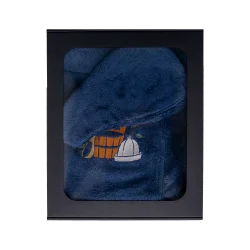 Zestaw prezentowy w pudełku prezentowym dla NIEGO. Męski kapelusz i fartuch do sauny – NIEBIESKI 