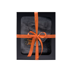 Zestaw prezentowy w pudełku prezentowym dla NIEGO. Męski kapelusz i fartuch do sauny - SZARY 