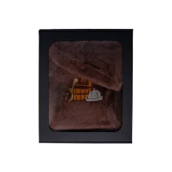 Zestaw prezentowy w pudełku prezentowym dla NIEGO. Męski kapelusz i fartuch do sauny - BRĄZOWY 