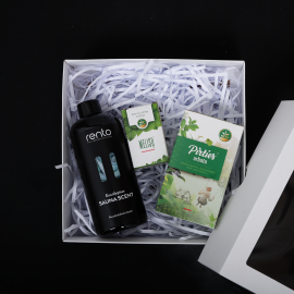 Zestaw prezentowy w pudełku prezentowym ZAPACHY SAUNA. Herbata, olejek eteryczny i esencja zapachowa  Zestaw prezentowy w pudełku prezentowym ZAPACHY SAUNA. Herbata, olejek eteryczny i esencja zapachowa