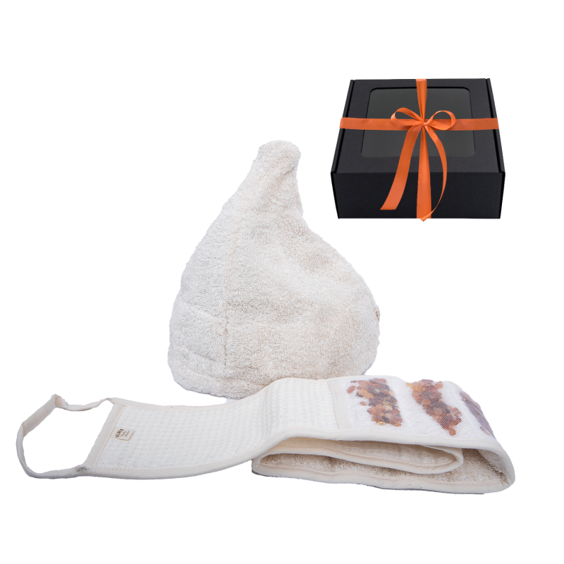 Zestaw prezentowy GINTARAI w pudełku prezentowym. Czapka i wacik