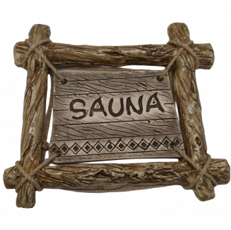 Tabliczka na drzwi SAUNA z ramą odgałęzioną