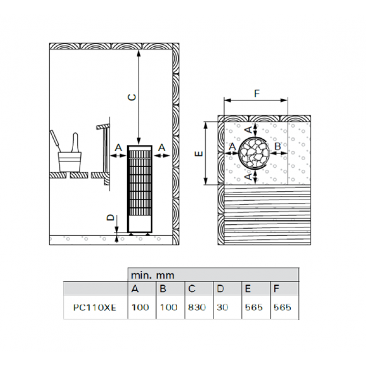 Piec elektryczny do sauny - HARVIA Cilindro PC110XE 10,8 kW