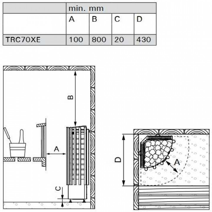 Piec elektryczny do sauny - HARVIA Glow Corner TRC70EE 6,8 kW