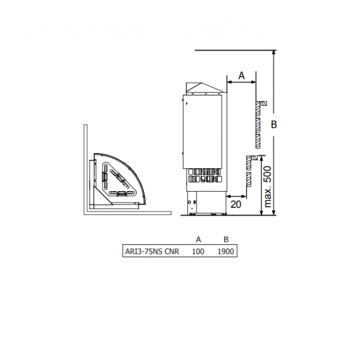 Piec elektryczny do sauny – SAWOTEC Ari Corner 7,5 kW, bez sterownika
