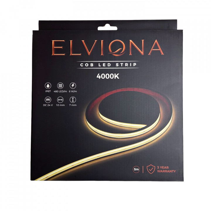Elviona COB LED Sauna Strip, 4000 K, 5 m