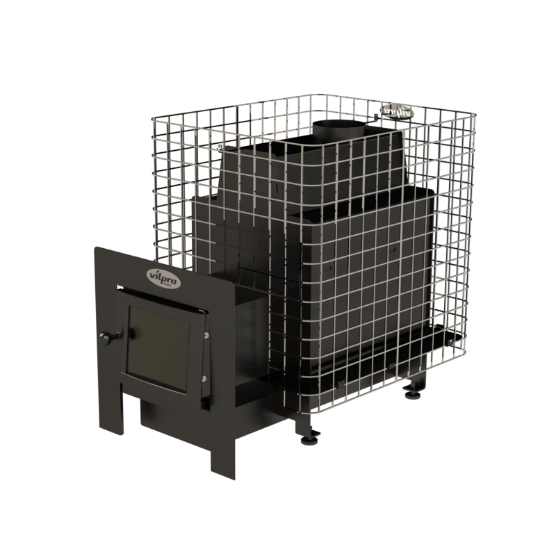 Piec do sauny opalany drewnem - VILPRA ETNA-22-NL-V z zewnętrznym paleniskiem