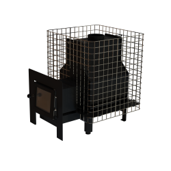 Piec do sauny opalany drewnem - VILPRA FORNAX-14-NL-V z zewnętrznym paleniskiem 