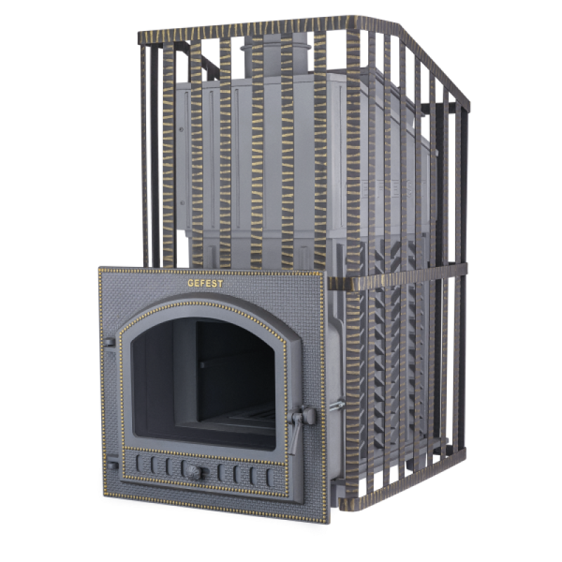Piec do sauny opalany drewnem - Gefest GFS ZK Uragan 45 (P) w siatce
