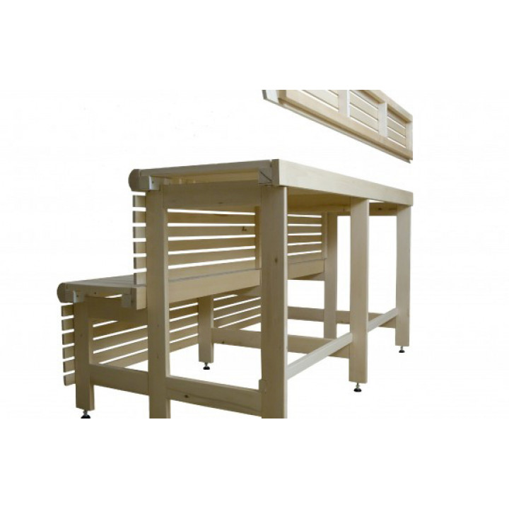 Zestaw ławek do sauny standard, drewno lipowe, długość 2910mm