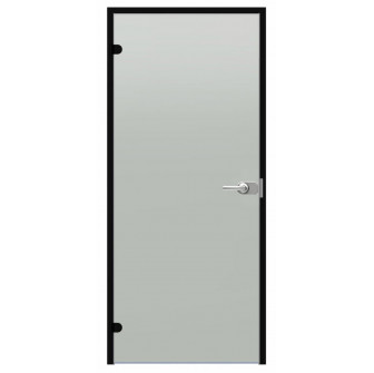Drzwi szklane zamykane na klucz Harvia Black Line, satyna, 7x21, czarna rama aluminiowa