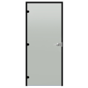 Drzwi szklane zamykane na klucz Harvia Black Line, satyna, 9x21, czarna rama aluminiowa - 0
