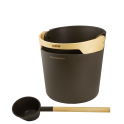 Zestaw wiadra i chochli do sauny HARVIA Helmi, ciemnobrązowy - 0