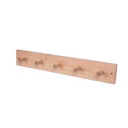 Wieszak z drewna olchowego z 5 haczykami 