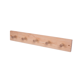 Wieszak z drewna olchowego z 5 haczykami 