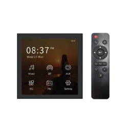 Wzmacniacz stereo BT z ekranem dotykowym, do montażu na ścianie, B4, czarny 